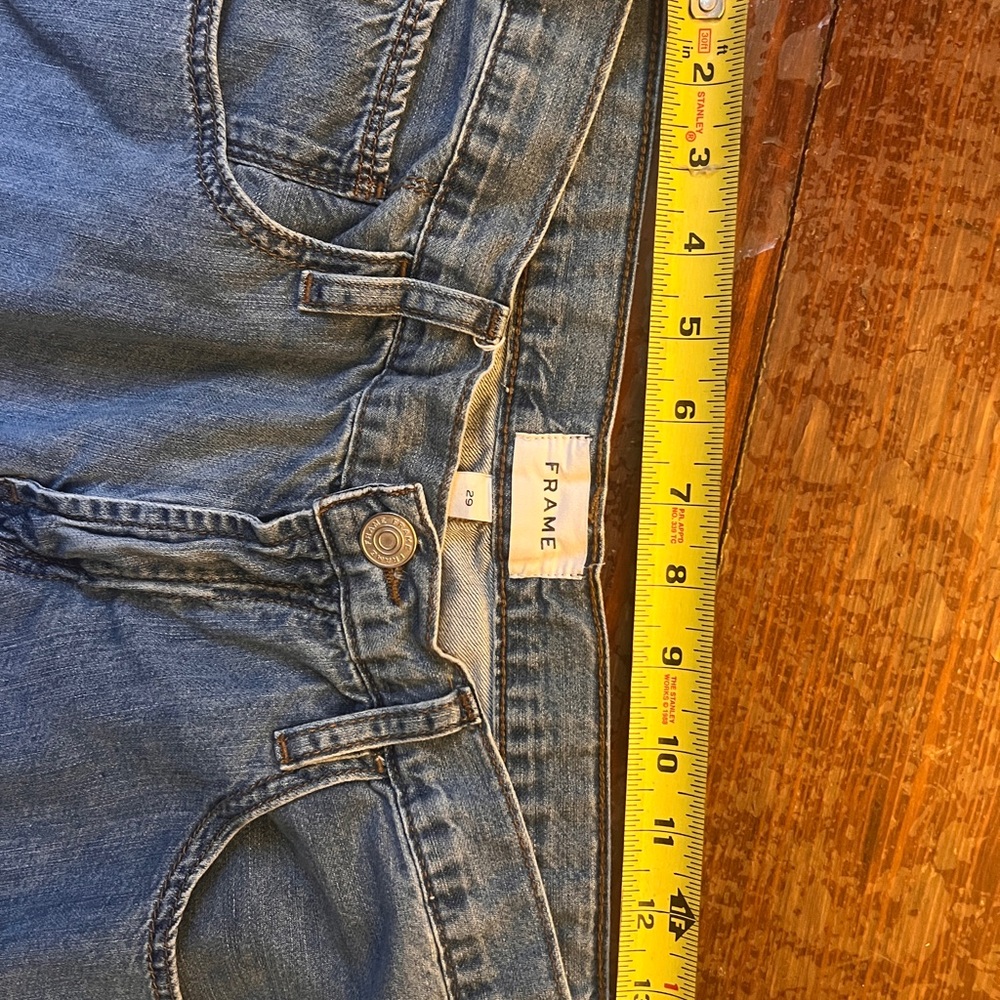 Frame Le Wide Leg Jeans 29 Happy Indigo High Rise Straight Leg Denim - Picture 6 of 10
